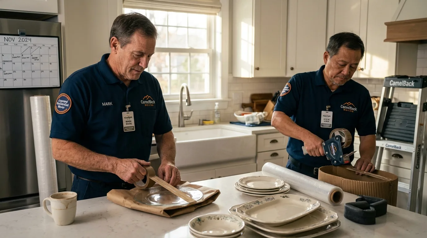 Professional crew packing kitchen dishware in Cherokee, AL